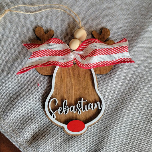 Personalized Christmas Ornament - Reindeer, Snowman, Santa, Paw