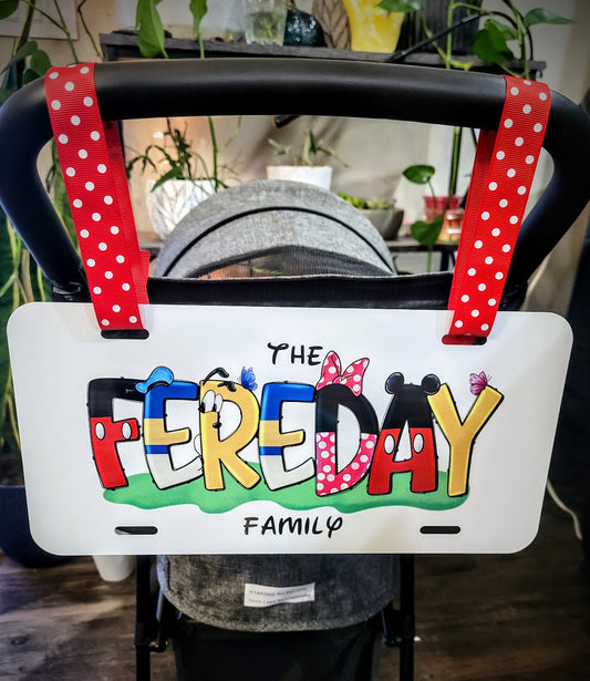 Stroller Tag Plate | Personalized Character Name