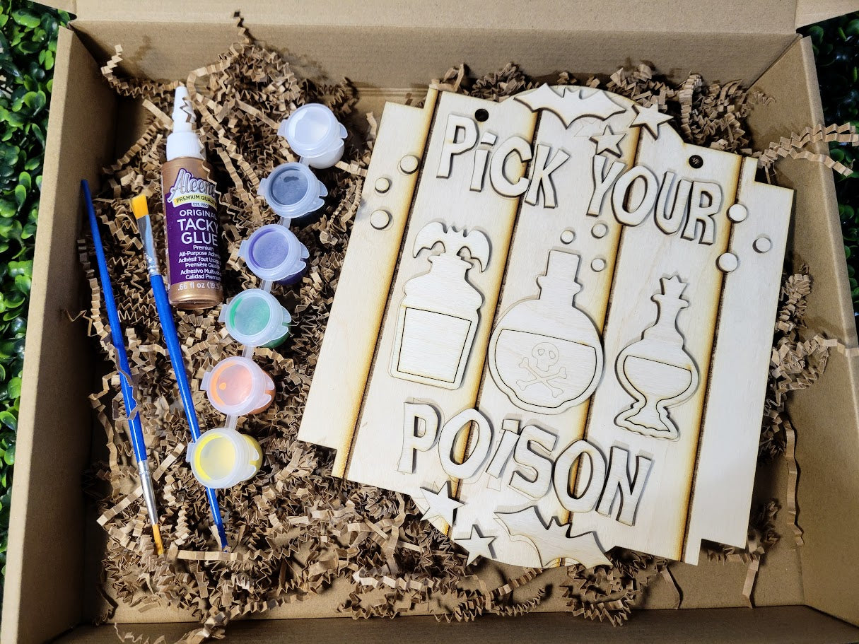 Pick Your Poison Halloween Sign DIY Paint Kit