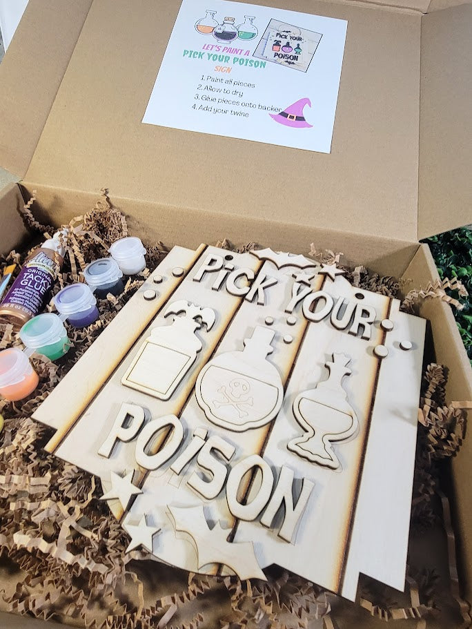Pick Your Poison Halloween Sign DIY Paint Kit
