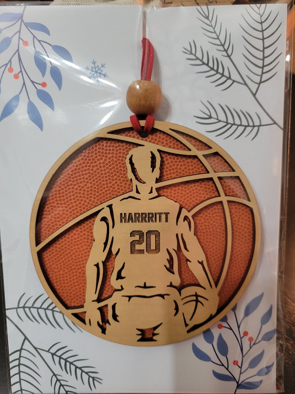 Basketball Textured Backer Personalized Ornament