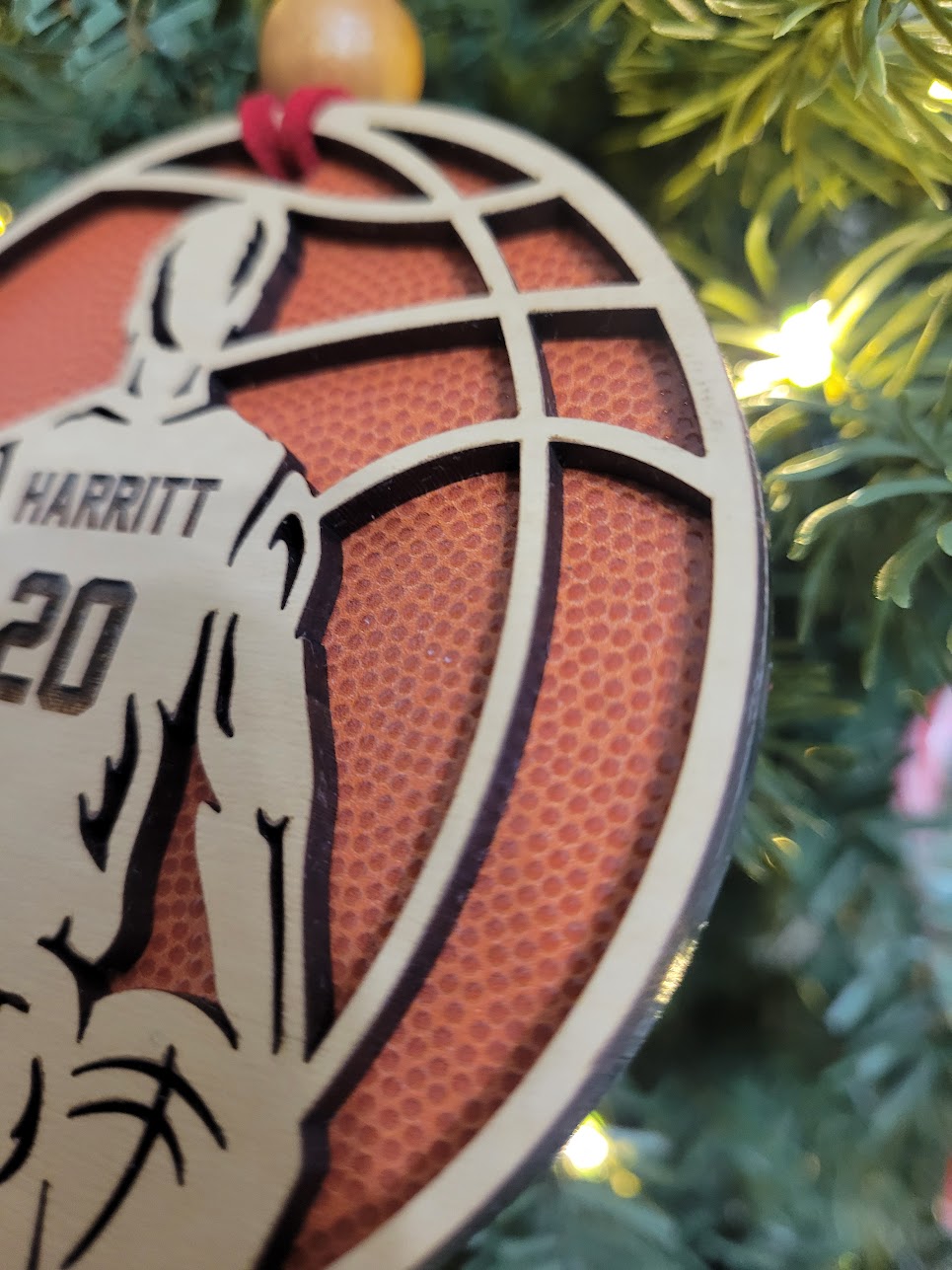 Basketball Textured Backer Personalized Ornament