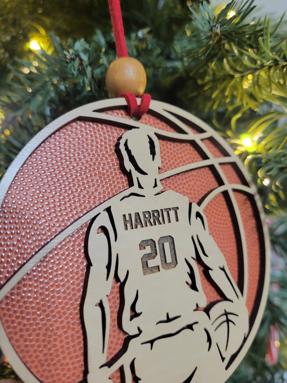 Basketball Textured Backer Personalized Ornament