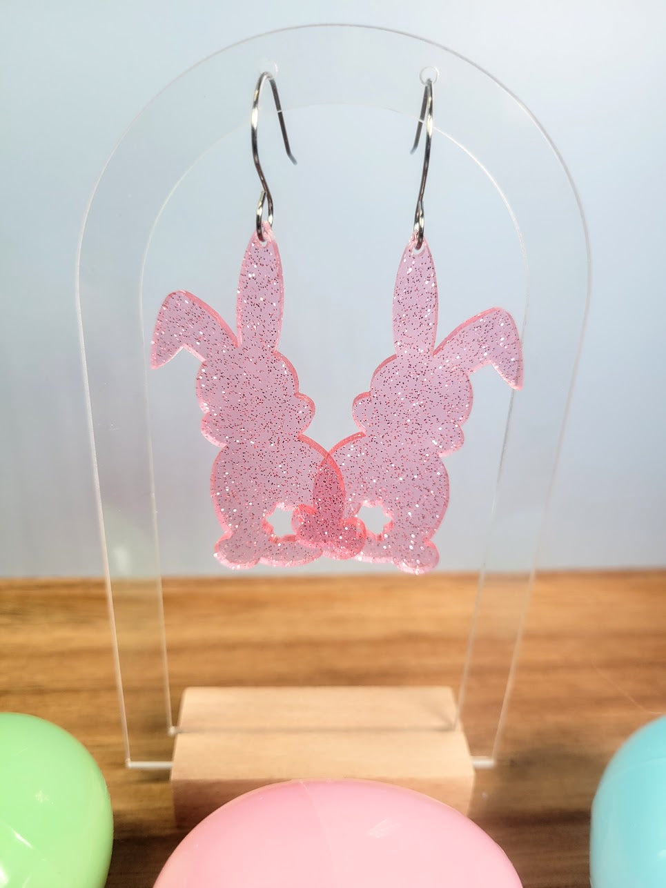 Glitter Jellies Bunny Dangle Acrylic Earrings