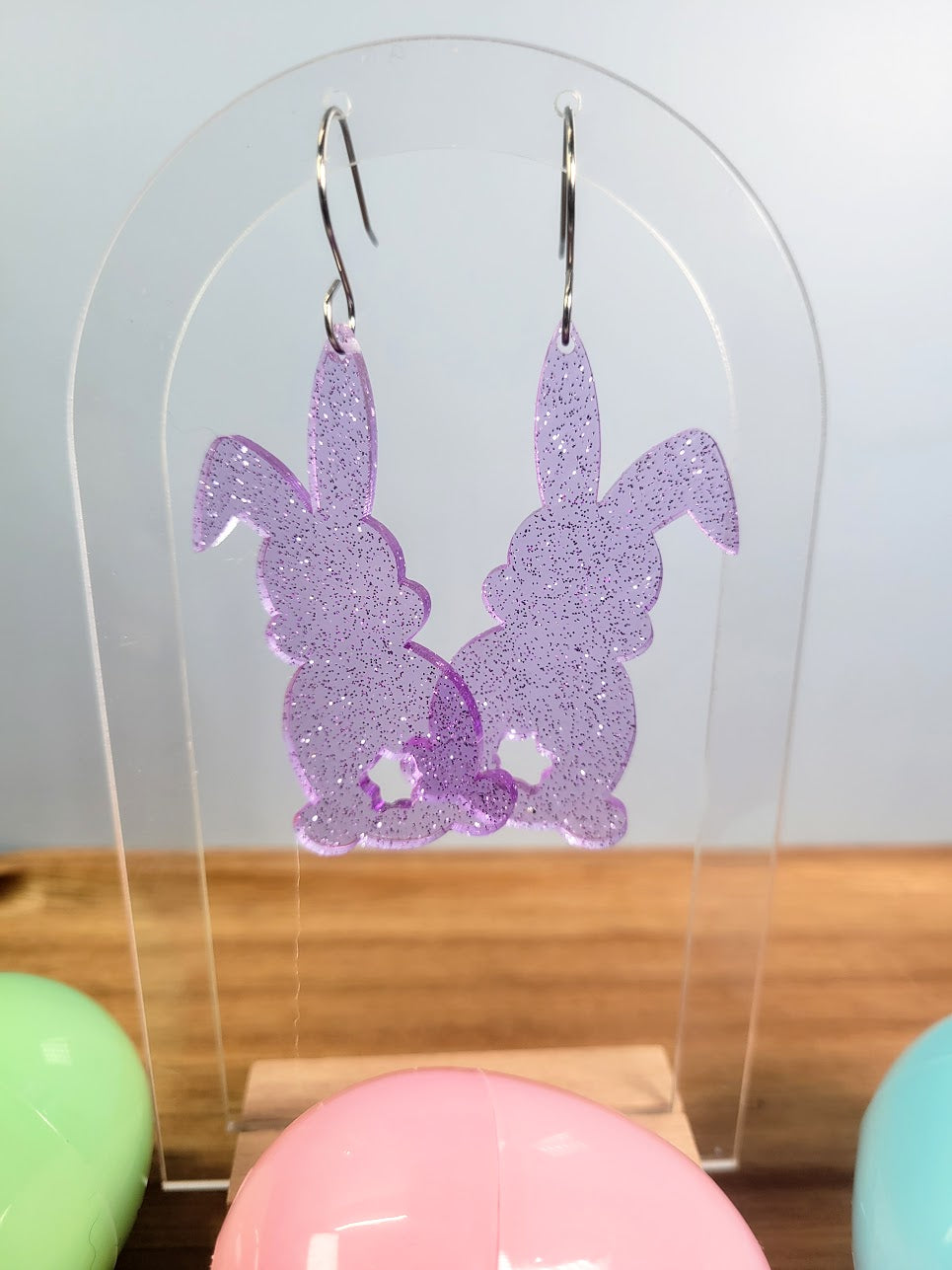 Glitter Jellies Bunny Dangle Acrylic Earrings