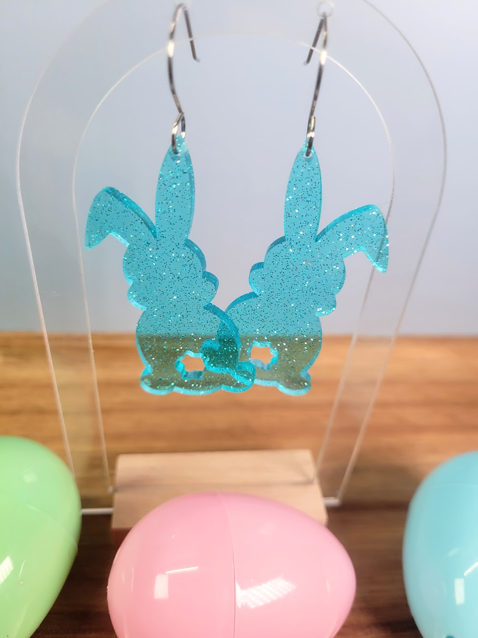Glitter Jellies Bunny Dangle Acrylic Earrings