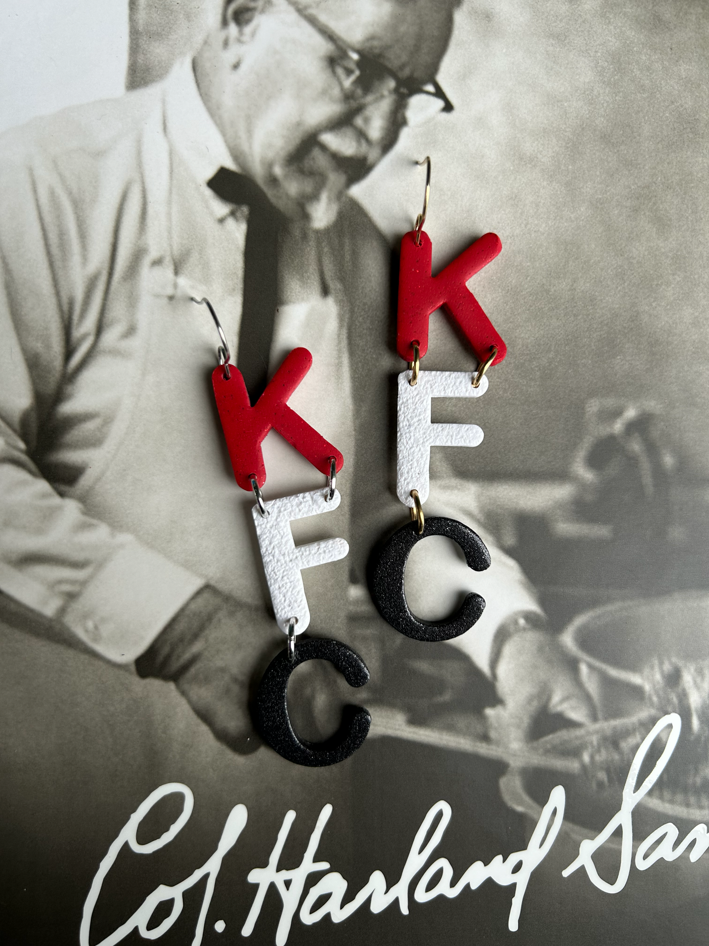KFC Stacked Earrings | KFC Foundation | Letter Drops