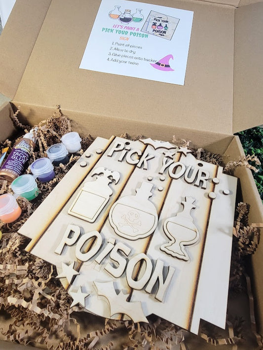 Pick Your Poison Halloween Sign DIY Paint Kit