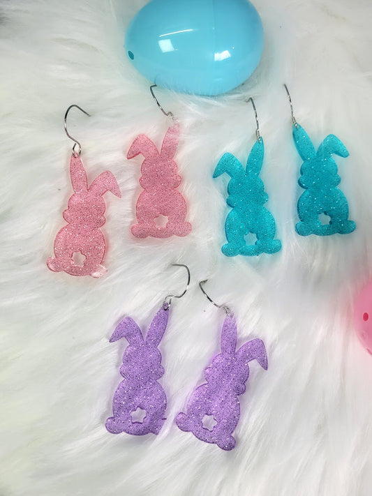 Glitter Jellies Bunny Dangle Acrylic Earrings