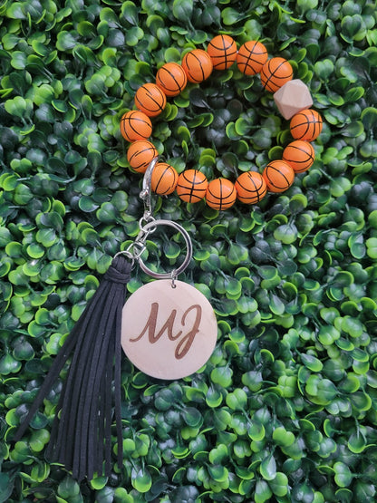 Personalized Sports Wristlet Keychain | Choose Volleyball Soccer Baseball Softball Basketball Dance