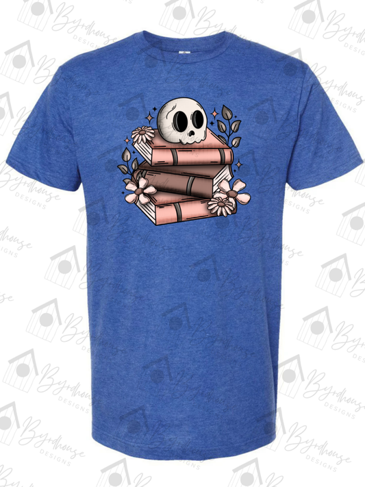 Floral Skelly Books | USA Cotton | Unisex Tshirt (Copy) (Copy)