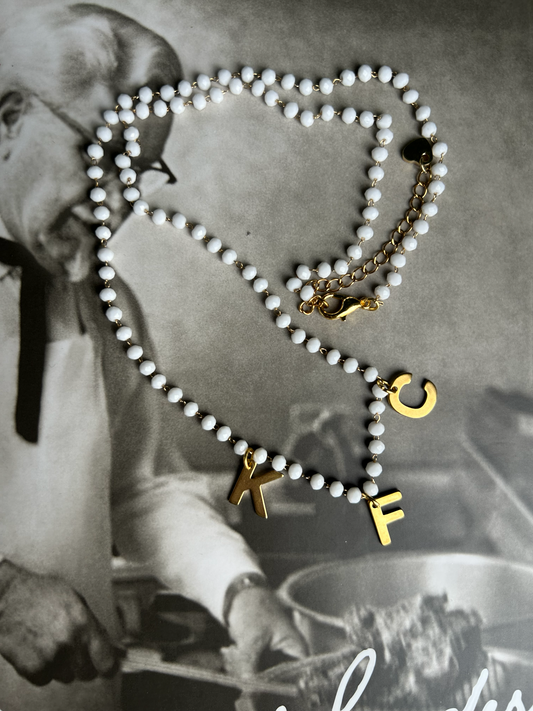 KFC Charm Necklace | KFC Foundation | Crystal Initial Necklace