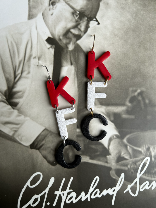 KFC Stacked Earrings | KFC Foundation | Letter Drops