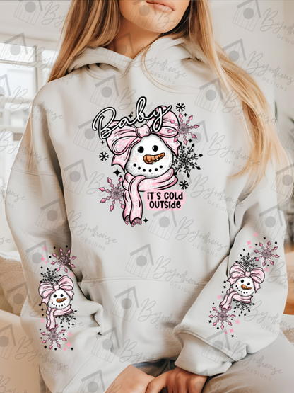 Baby It's Cold Outside Snowman w/sleeves | Sweatshirt or Hoodie Unisex