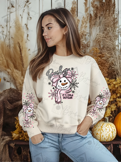 Baby It's Cold Outside Snowman w/sleeves | Sweatshirt or Hoodie Unisex