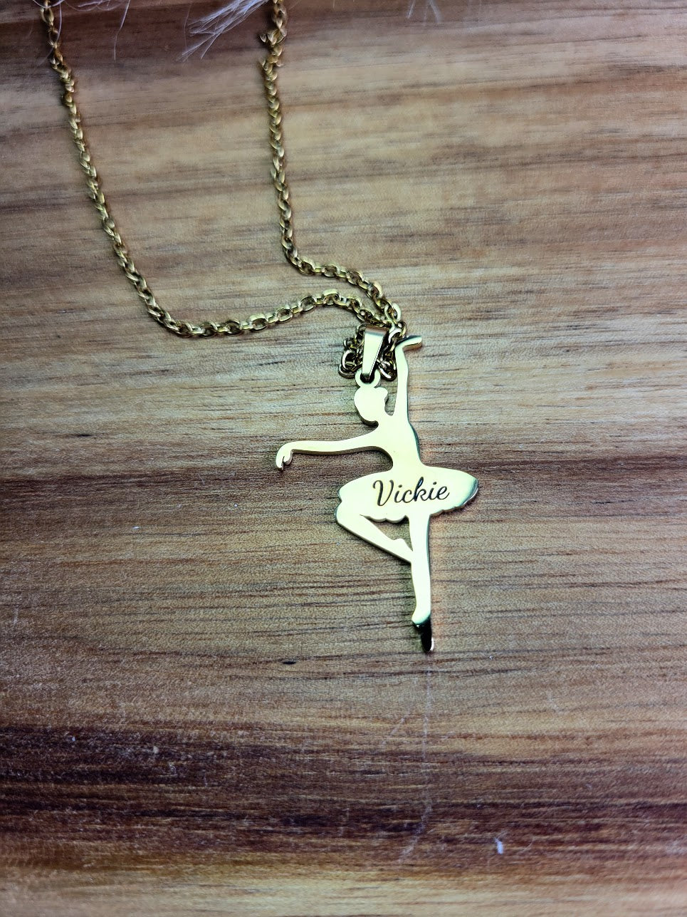 Personalized Ballerina Dance Charm Necklace Silver or Gold