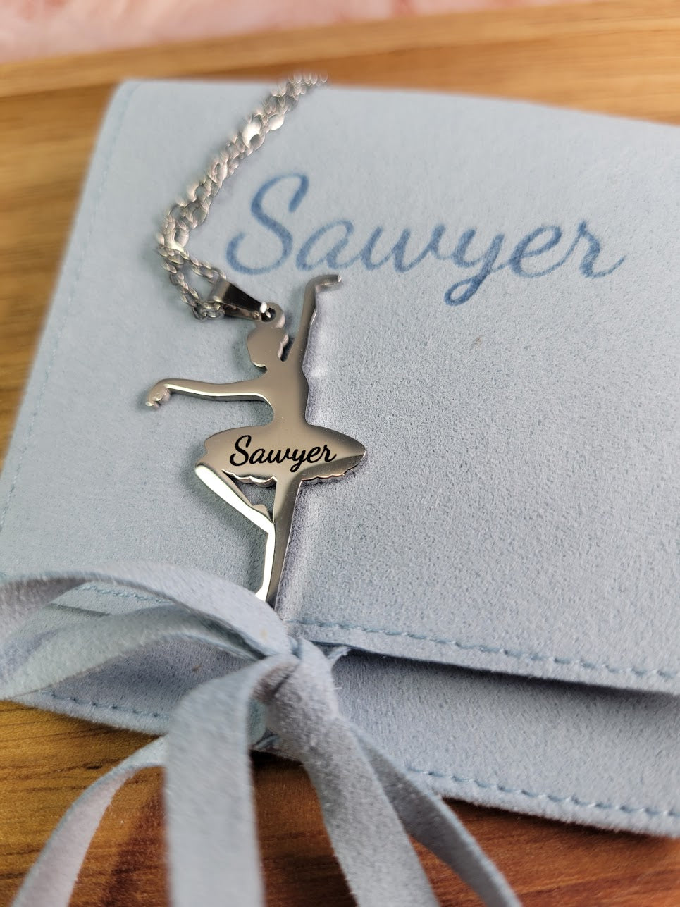 Personalized Ballerina Dance Charm Necklace Silver or Gold