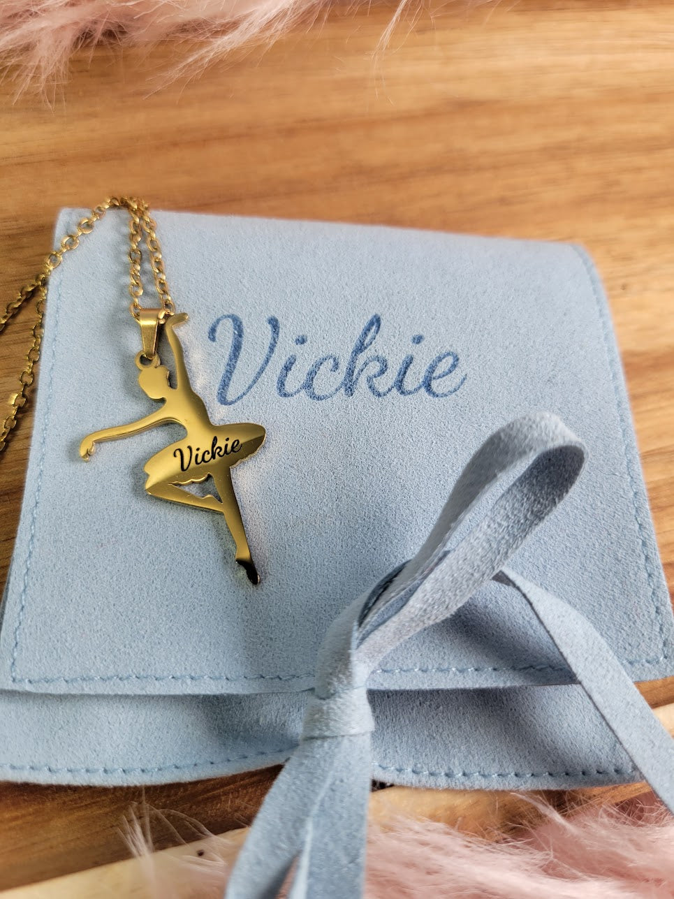 Personalized Ballerina Dance Charm Necklace Silver or Gold