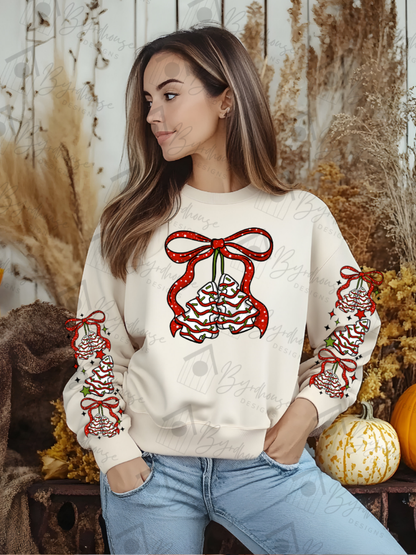 Tree Cake Bow Single or Double w/sleeves | Sweatshirt or Hoodie Unisex