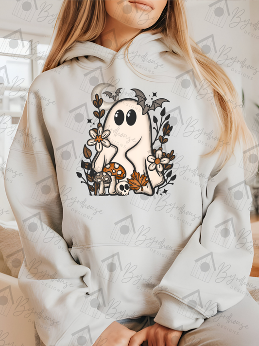Cottagecore Fall Ghost and Bats | Sweatshirt or Hoodie Unisex