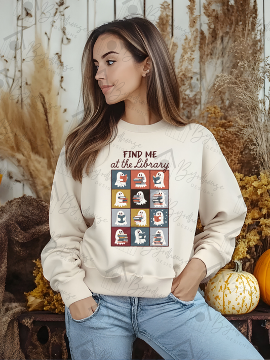 Find Me at the Library Ghosts | Sweatshirt Unisex Crewneck