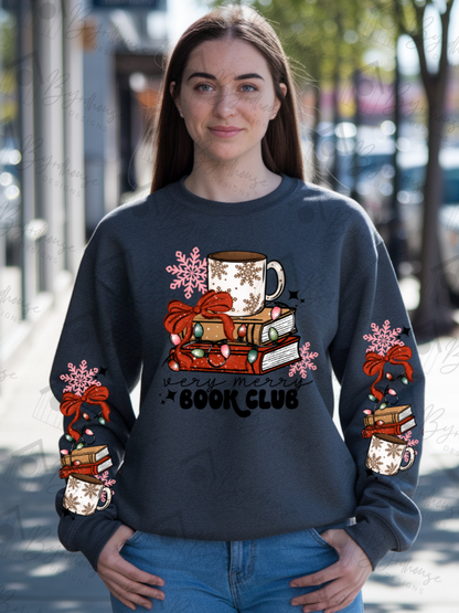 Very Merry Book Club w/sleeves | Sweatshirt or Hoodie Unisex