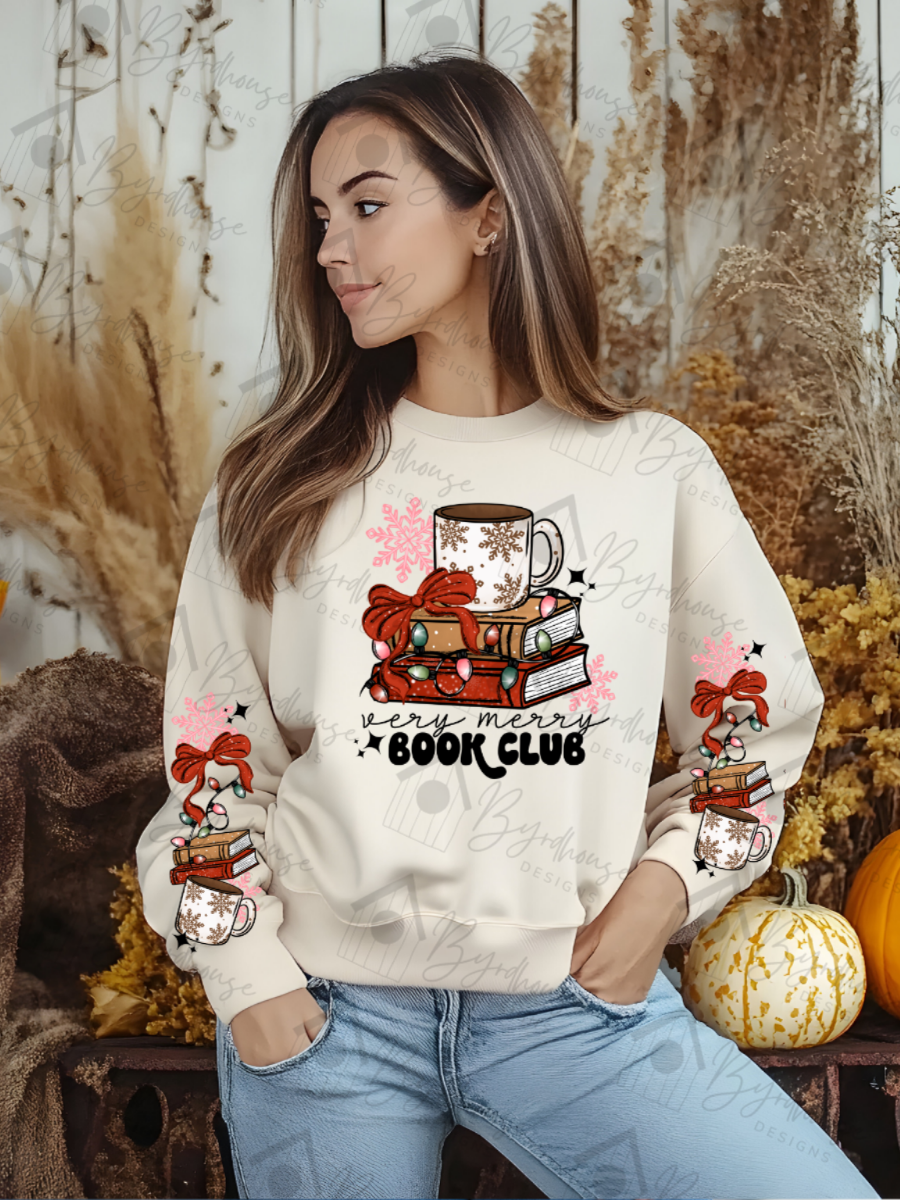 Very Merry Book Club w/sleeves | Sweatshirt or Hoodie Unisex