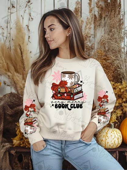 Very Merry Book Club w/sleeves | Sweatshirt or Hoodie Unisex