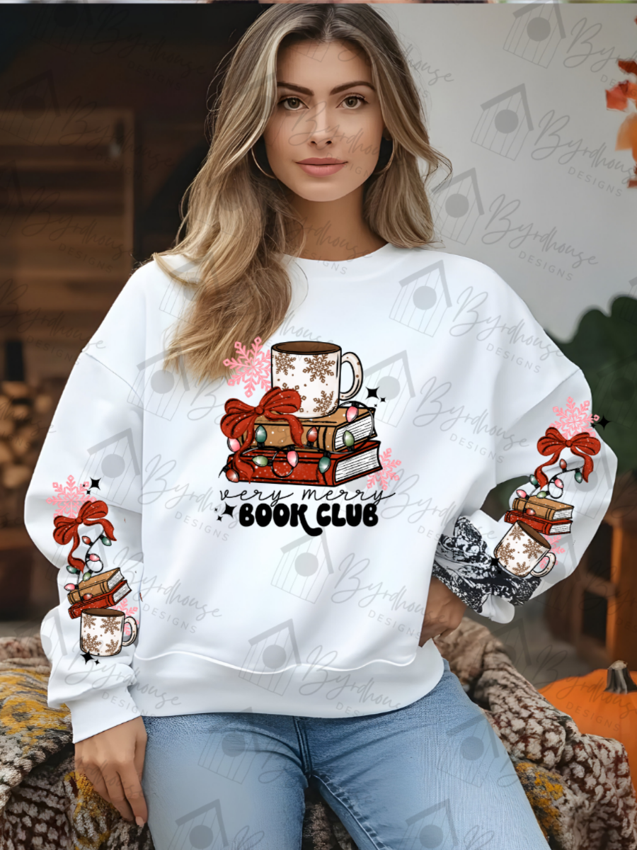 Very Merry Book Club w/sleeves | Sweatshirt or Hoodie Unisex